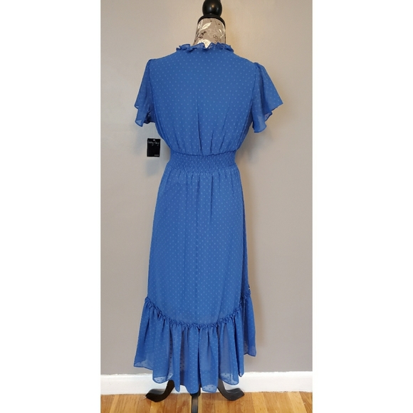 Cobalt royal blue flowy midi dress - Picture 3 of 7
